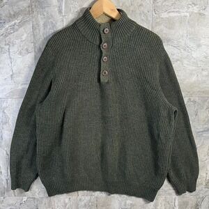 G.H.Bass&Co. Men's Sweater Long-Sleeve Cardigan XL Knitwear Green